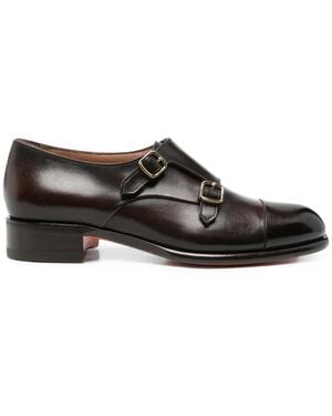 Santoni Double-Strap Monk Shoes - Black