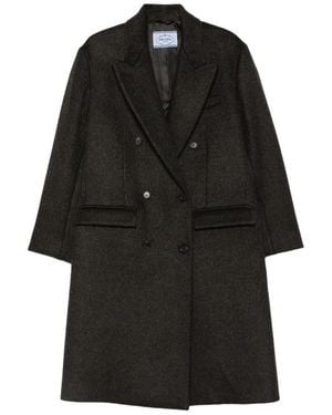 Prada Double-Breasted Coat - Black