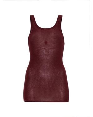 Baserange Heart Ribbed-Knit Tank Top - Red