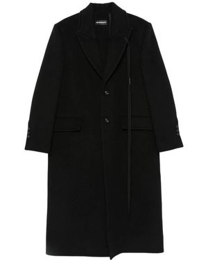 Ann Demeulemeester Single-Breasted Notched-Lapels Wool Coat - Black