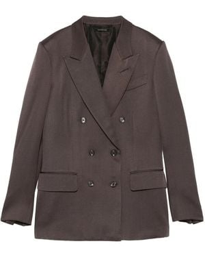 Tom Ford Double-Breasted Silk-Blend Jacket - Brown