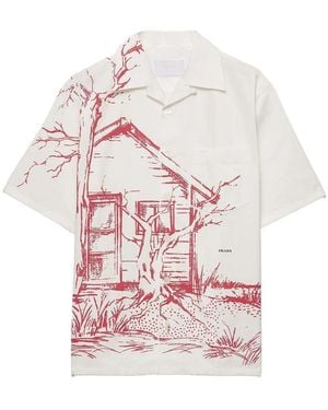 Prada Printed Bowling Shirt - Pink