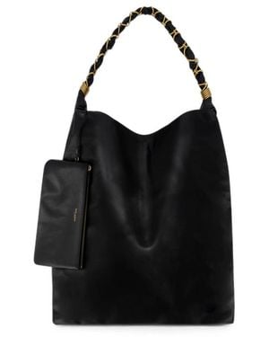 Saint Laurent Ysl-Plaque Chain-Link Tote Bag - Black