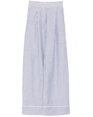 Riviera Striped-Pattern Trousers - Purple