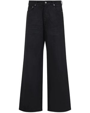 Rick Owens Cotton Wide-Leg Jeans - Black
