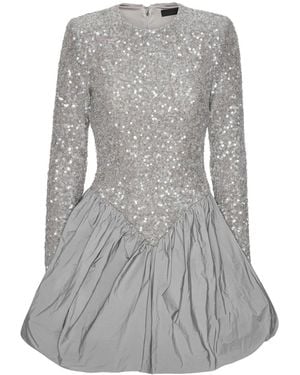 ROTATE BIRGER CHRISTENSEN Sequin-Embellished Bubble Mini Dress - Grey