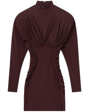 Stella McCartney High-Neck Ruched Mini Dress - Red