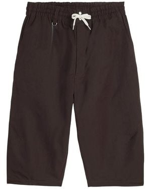 Y-3 X Wales Bonner X Wales Bonner Drawstring Logo-Embroidery Shorts - Grey