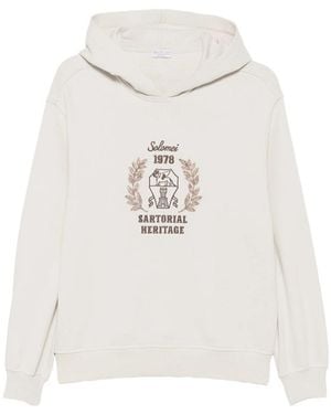 Brunello Cucinelli Logo-Embroidered Sequin-Embellished Hoodie - White
