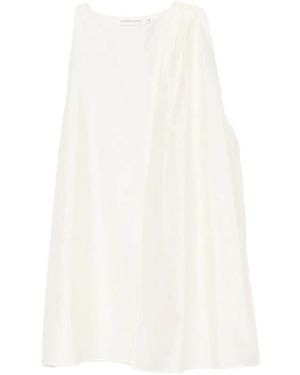 Viktoria Chan Cilla Draped Sleeveless Top - White