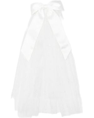 Self-Portrait Bow-Embellished Veil - White