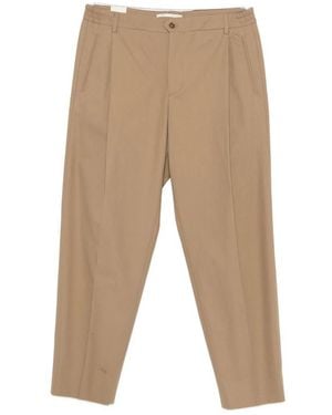 BRIGLIA Manhattans Pleated Trousers - Natural