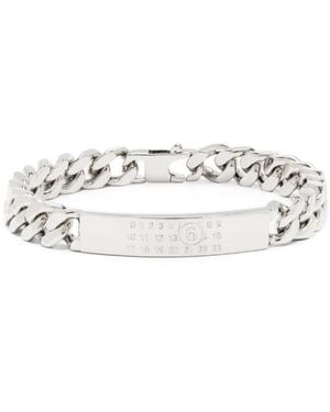 MM6 by Maison Martin Margiela Numbers-Motif Engraved Chain Bracelet - White