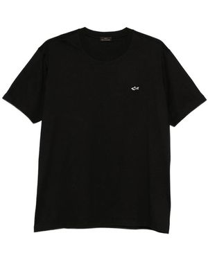 Paul & Shark Shark-Detail Cotton T-Shirt - Black