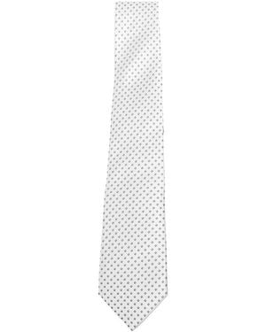 Canali Patterned Tie - White