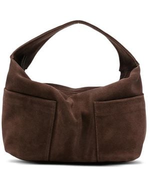GIMAGUAS Suede Slip-Pocket Tote Bag - Brown