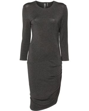 Norma Kamali Ruched Asymmetric Minidress - Grey