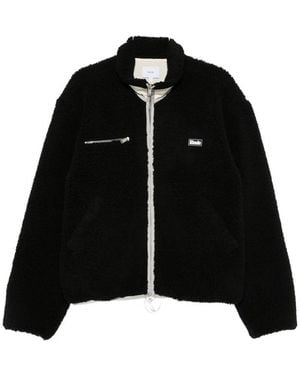 Rhude Logo-Patch Fleece Jacket - Black