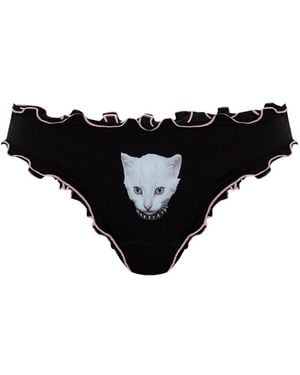 Blumarine Cat-Print Briefs - Black