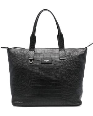 Dolce & Gabbana Crocodile-Embossed Leather Tote Bag - Black
