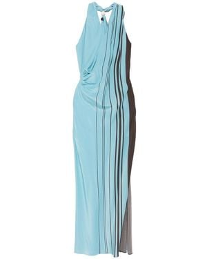 SIR. Striped Halterneck Maxi Dress - Blue