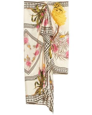 Blumarine Asymmetric Floral-Print Skirt - Metallic