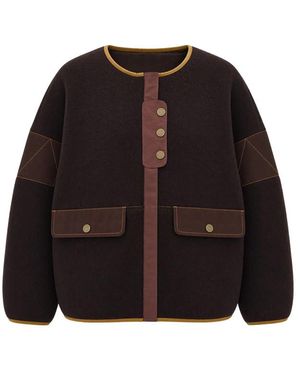 Sessun Panelled Wool Jacket - Black
