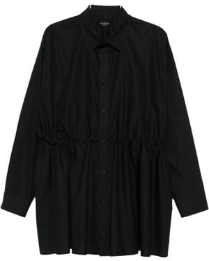 Balenciaga Cotton Shirt Mini Dress - Black