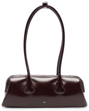 OSOI Mini Boat Wide Leather Shoulder Bag - Brown