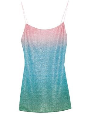 Oséree Lumière Lurex-Knit Mini Dress - Blue