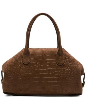 THEMOIRÈ Medium Talia Croc-Effect Tote Bag - Brown