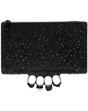McQueen Skull Knuckle Clutch Bag - Black