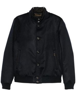 Moorer Button-Fastening Bomber Jacket - Black