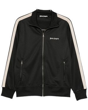 Palm Angels Embroidered-Logo Zip-Up Sweatshirt - Black