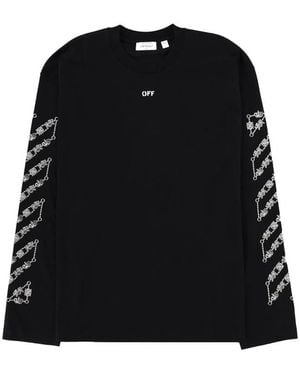 Off-White c/o Virgil Abloh Long-Sleeve Graphic T-Shirt - Black