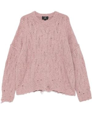 Represent Distress Knit Jumper - Pink