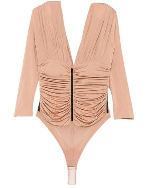 Elisabetta Franchi Ruched Long-Sleeve Blouse - Pink