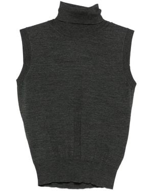 GOES BOTANICAL Roll-Neck Sleeveless Top - Black