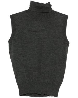 GOES BOTANICAL Roll-Neck Sleeveless Top - Black