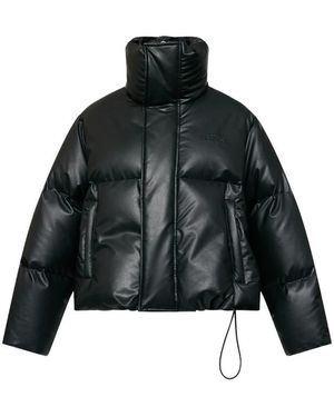 MM6 by Maison Margiela Padded Faux Leather Jacket - Black