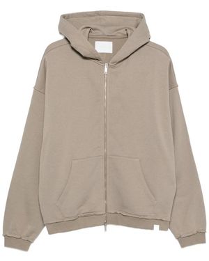 Woc New Haven Raw-Edge Zip-Up Hoodie - Natural