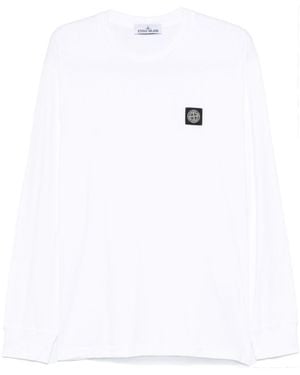 Stone Island Compass-Motif T-Shirt - White