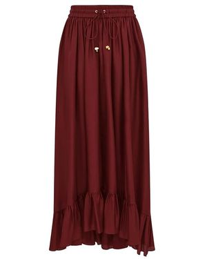 Zimmermann Aster Ruffled Maxi Skirt - Red