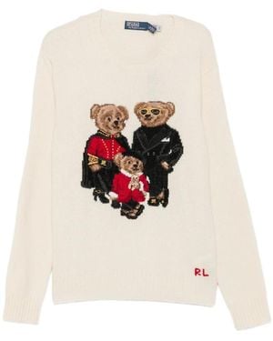 Ralph Lauren Polo Bear Intarsia-Knit Jumper - White