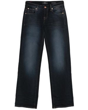 7 For All Mankind Faded Straight-Leg Jeans - Blue