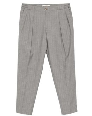 BRIGLIA Portobellos Pinstripe Pleated Trousers - Grey