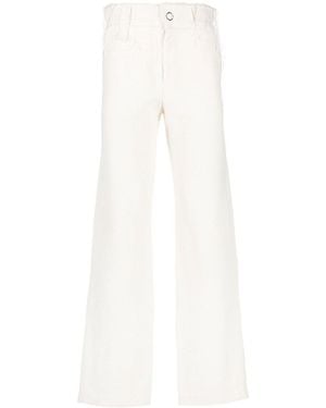 Bianca Saunders Frayed-Edge High-Waist Trousers - White