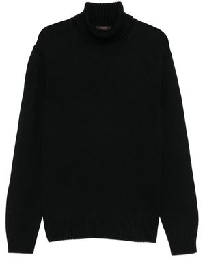Zanone Turtleneck Wool Jumper - Black