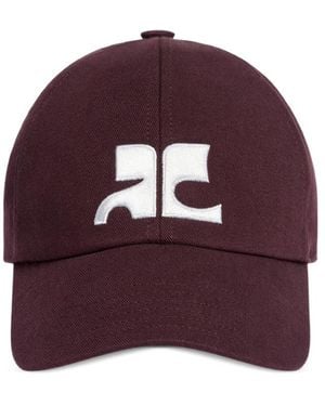 Courreges Ac-Logo Cotton Cap - Purple