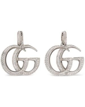 Gucci Gg Marmont Crystal-Embellished Earrings - White